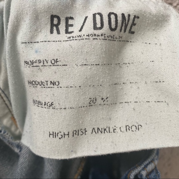 Re/Done High Rise Ankle Crop Jeans - Picture 8 of 13